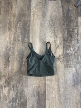 Old Navy Olive Green Ribbed Cropped Tank Top